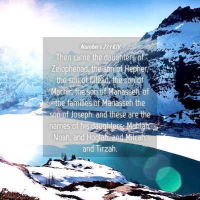 Picture 04 - Numbers 27:1 KJV - Then came the daughters of Zelophehad, the son of - Bible Verse Picture