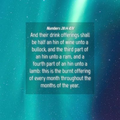 Picture 04 - Numbers 28:14 KJV - And their drink offerings shall be half an hin of - Bible Verse Picture