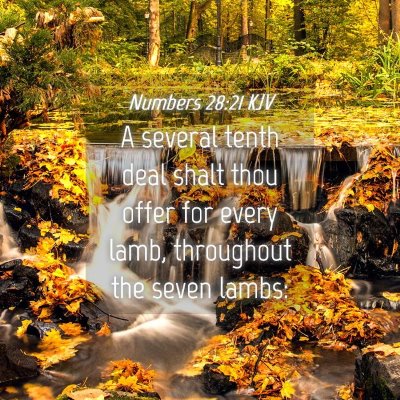 Picture 04 - Numbers 28:21 KJV - A several tenth deal shalt thou offer for every - Bible Verse Picture