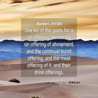 Picture 04 - Numbers 29:11 KJV - One kid of the goats for a sin offering; beside - Bible Verse Picture