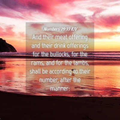 Picture 04 - Numbers 29:33 KJV - And their meat offering and their drink offerings - Bible Verse Picture