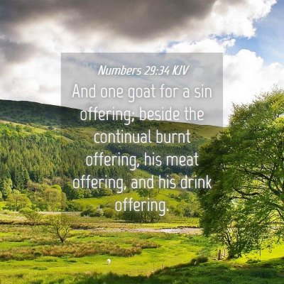 Picture 04 - Numbers 29:34 KJV - And one goat for a sin offering; beside the - Bible Verse Picture