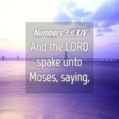 Picture 04 - Numbers 3:11 KJV - And the LORD spake unto Moses, - Bible Verse Picture