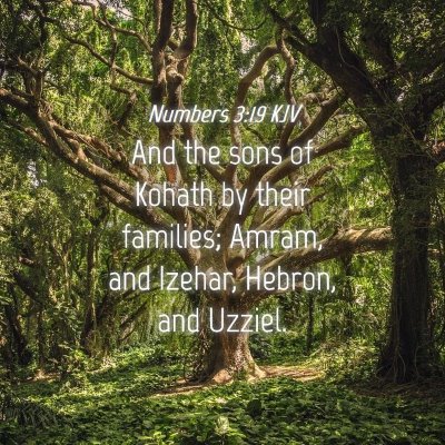 Picture 04 - Numbers 3:19 KJV - And the sons of Kohath by their families; Amram, - Bible Verse Picture