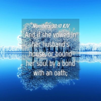 Picture 04 - Numbers 30:10 KJV - And if she vowed in her husband's house, or bound - Bible Verse Picture