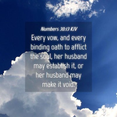 Picture 04 - Numbers 30:13 KJV - Every vow, and every binding oath to afflict the - Bible Verse Picture