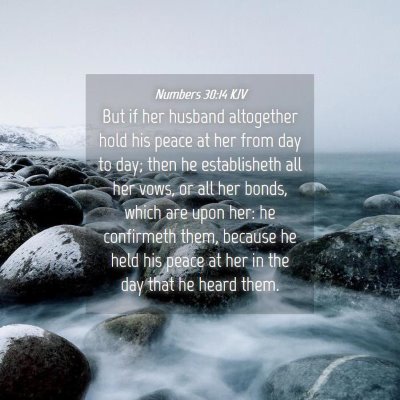 Picture 04 - Numbers 30:14 KJV - But if her husband altogether hold his peace at - Bible Verse Picture