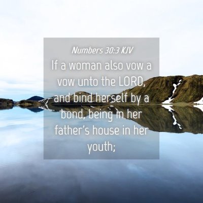 Picture 04 - Numbers 30:3 KJV - If a woman also vow a vow unto the LORD, and bind - Bible Verse Picture