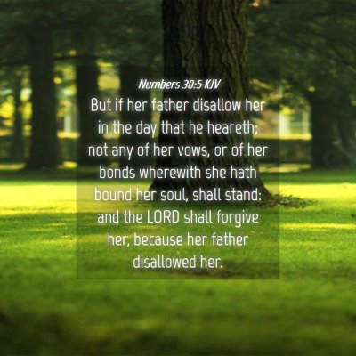 Picture 04 - Numbers 30:5 KJV - But if her father disallow her in the day that he - Bible Verse Picture