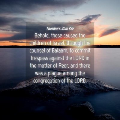Picture 04 - Numbers 31:16 KJV - Behold, these caused the children of Israel, - Bible Verse Picture