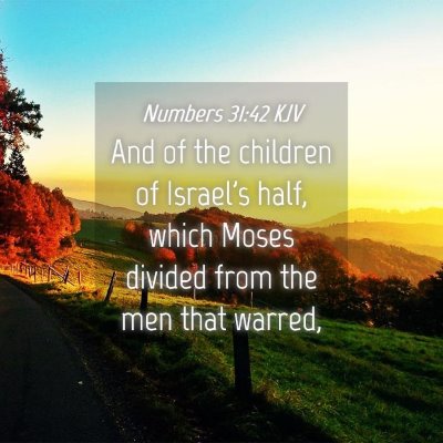 Picture 04 - Numbers 31:42 KJV - And of the children of Israel's half, which Moses - Bible Verse Picture