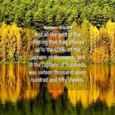 Picture 04 - Numbers 31:52 KJV - And all the gold of the offering that they - Bible Verse Picture