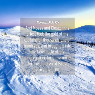 Picture 04 - Numbers 31:54 KJV - And Moses and Eleazar the priest took the gold of - Bible Verse Picture