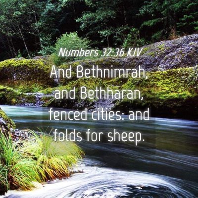Picture 04 - Numbers 32:36 KJV - And Bethnimrah, and Bethharan, fenced cities: and - Bible Verse Picture
