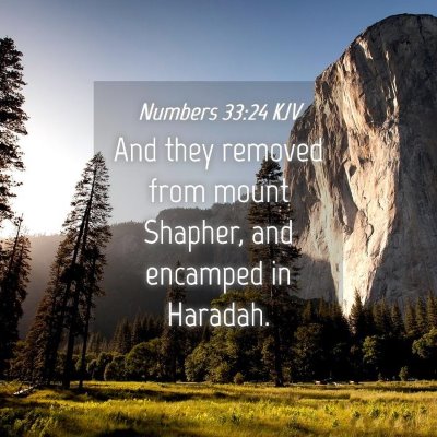 Picture 04 - Numbers 33:24 KJV - And they removed from mount Shapher, and encamped - Bible Verse Picture