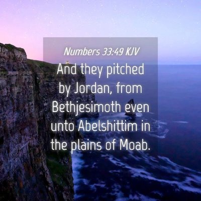 Picture 04 - Numbers 33:49 KJV - And they pitched by Jordan, from Bethjesimoth - Bible Verse Picture