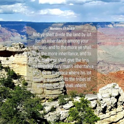 Picture 04 - Numbers 33:54 KJV - And ye shall divide the land by lot for an - Bible Verse Picture