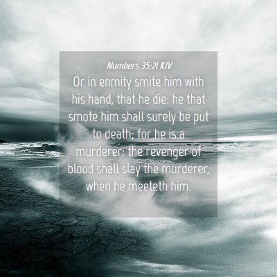 Picture 04 - Numbers 35:21 KJV - Or in enmity smite him with his hand, that he - Bible Verse Picture
