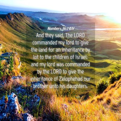 Picture 04 - Numbers 36:2 KJV - And they said, The LORD commanded my lord to give - Bible Verse Picture
