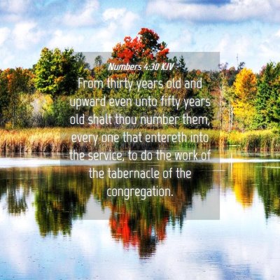 Picture 04 - Numbers 4:30 KJV - From thirty years old and upward even unto fifty - Bible Verse Picture