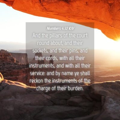 Picture 04 - Numbers 4:32 KJV - And the pillars of the court round about, and - Bible Verse Picture
