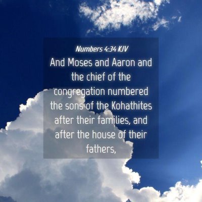 Picture 04 - Numbers 4:34 KJV - And Moses and Aaron and the chief of the - Bible Verse Picture