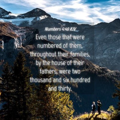 Picture 04 - Numbers 4:40 KJV - Even those that were numbered of them, throughout - Bible Verse Picture