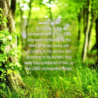 Picture 04 - Numbers 4:49 KJV - According to the commandment of the LORD they - Bible Verse Picture