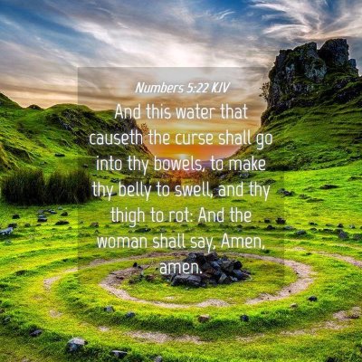 Picture 04 - Numbers 5:22 KJV - And this water that causeth the curse shall go - Bible Verse Picture
