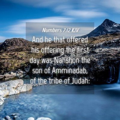 Picture 04 - Numbers 7:12 KJV - And he that offered his offering the first day - Bible Verse Picture