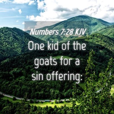 Picture 04 - Numbers 7:28 KJV - One kid of the goats for a sin - Bible Verse Picture