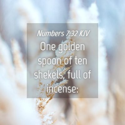 Picture 04 - Numbers 7:32 KJV - One golden spoon of ten shekels, full of - Bible Verse Picture