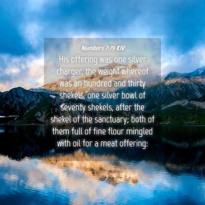 Picture 04 - Numbers 7:79 KJV - His offering was one silver charger, the weight - Bible Verse Picture