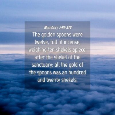 Picture 04 - Numbers 7:86 KJV - The golden spoons were twelve, full of incense, - Bible Verse Picture