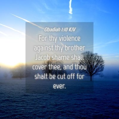 Picture 04 - Obadiah 1:10 KJV - For thy violence against thy brother Jacob shame - Bible Verse Picture