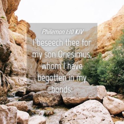 Picture 04 - Philemon 1:10 KJV - I beseech thee for my son Onesimus, whom I have - Bible Verse Picture