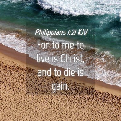 Picture 04 - Philippians 1:21 KJV - For to me to live is Christ, and to die is - Bible Verse Picture