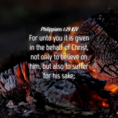 Picture 04 - Philippians 1:29 KJV - For unto you it is given in the behalf of Christ, - Bible Verse Picture
