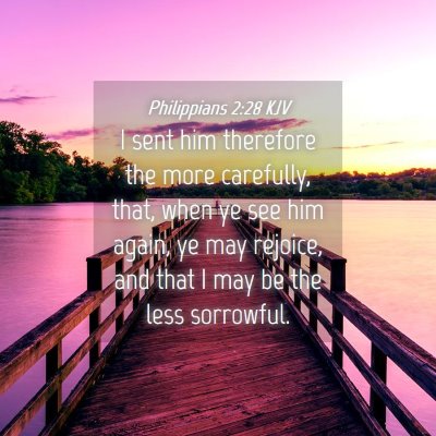 Picture 04 - Philippians 2:28 KJV - I sent him therefore the more carefully, that, - Bible Verse Picture