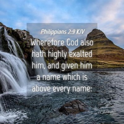 Picture 04 - Philippians 2:9 KJV - Wherefore God also hath highly exalted him, and - Bible Verse Picture