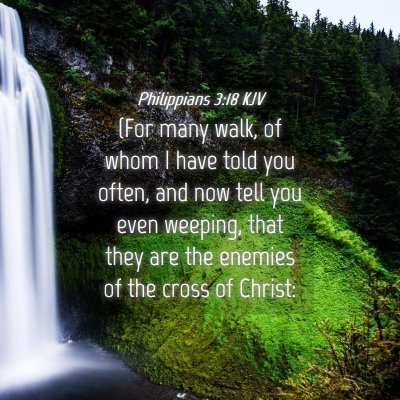 Picture 04 - Philippians 3:18 KJV - (For many walk, of whom I have told you often, - Bible Verse Picture