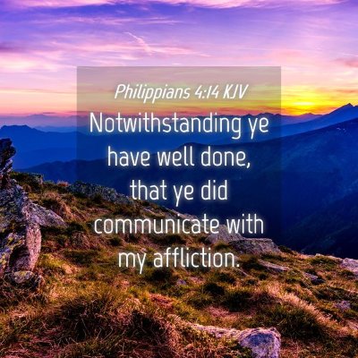 Picture 04 - Philippians 4:14 KJV - Notwithstanding ye have well done, that ye did - Bible Verse Picture