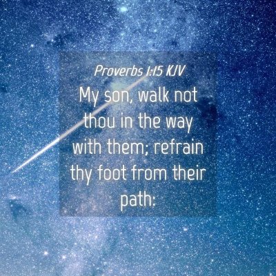 Picture 04 - Proverbs 1:15 KJV - My son, walk not thou in the way with them; - Bible Verse Picture