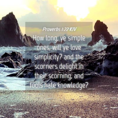Picture 04 - Proverbs 1:22 KJV - How long, ye simple ones, will ye love - Bible Verse Picture