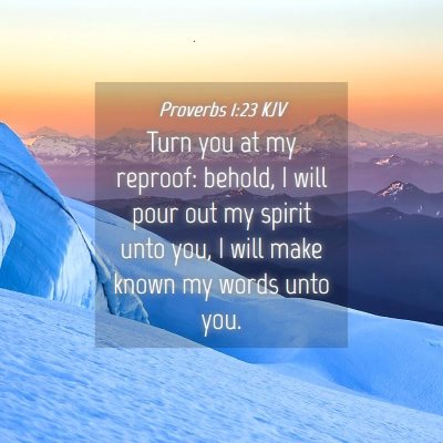 Picture 04 - Proverbs 1:23 KJV - Turn you at my reproof: behold, I will pour out - Bible Verse Picture