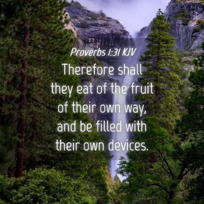 Picture 04 - Proverbs 1:31 KJV - Therefore shall they eat of the fruit of their - Bible Verse Picture