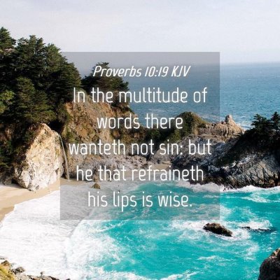 Picture 04 - Proverbs 10:19 KJV - In the multitude of words there wanteth not sin: - Bible Verse Picture
