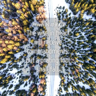 Picture 04 - Proverbs 10:8 KJV - The wise in heart will receive commandments: but - Bible Verse Picture