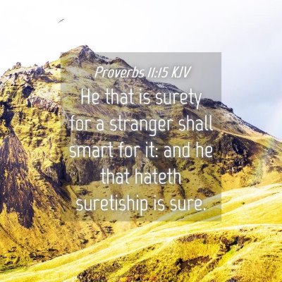 Picture 04 - Proverbs 11:15 KJV - He that is surety for a stranger shall smart for - Bible Verse Picture