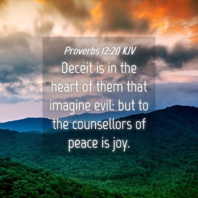 Picture 04 - Proverbs 12:20 KJV - Deceit is in the heart of them that imagine evil: - Bible Verse Picture